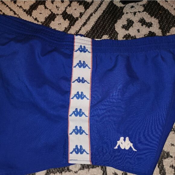 Vintage Kappa Blue Shorts.  These are tie only and have no elastic in waistband. - Picture 3 of 4